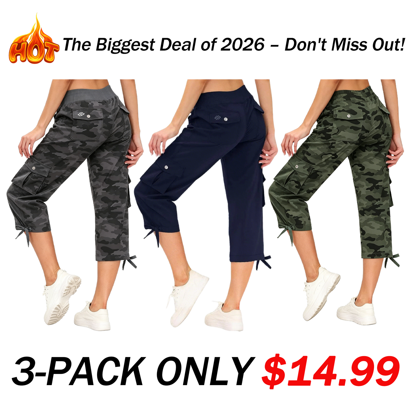 🔥90% OFF ONLY TODAY🔥Women's Quick-Dry Cargo Capris with Pockets