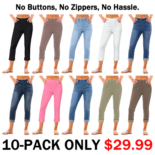 🔥90% OFF ONLY TODAY🔥Women's High-Waist Stretch Denim Capri Jeggings